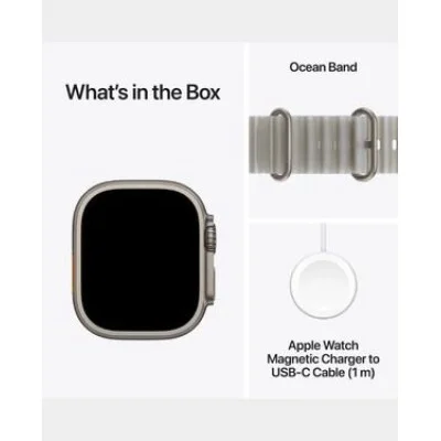 Apple Watch Ultra 4 GPS + Cellular 49mm Black Titanium Case with Translucent Black Ocean Band